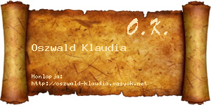 Oszwald Klaudia névjegykártya