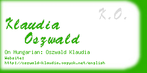 klaudia oszwald business card